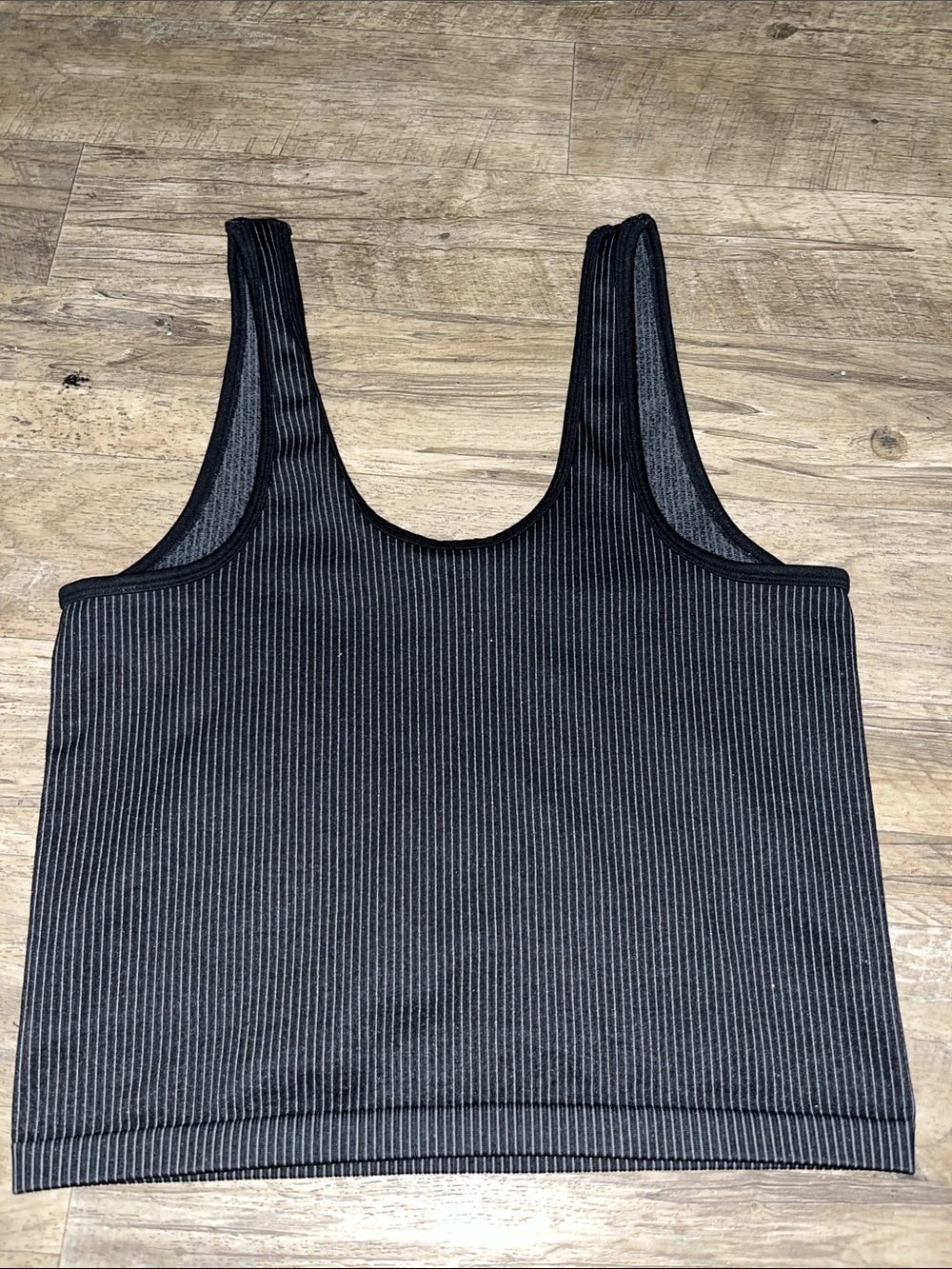 aerie Black Ribbed Scoop Tank Top - Picture 3 of 3